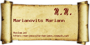 Marianovits Mariann névjegykártya