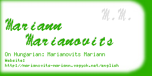 mariann marianovits business card